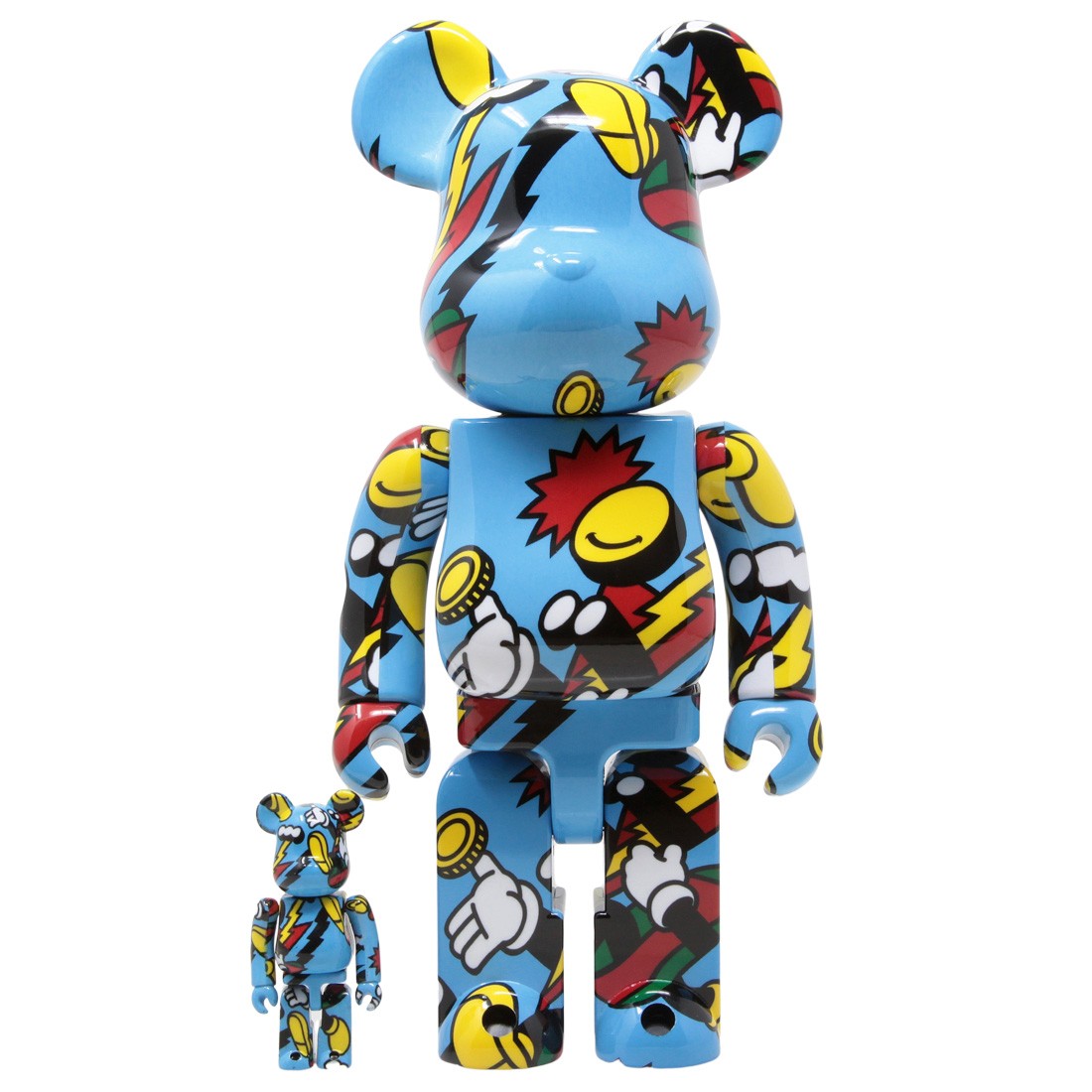 Medicom Grafflex Arts 100% 400% Bearbrick Figure Set blue