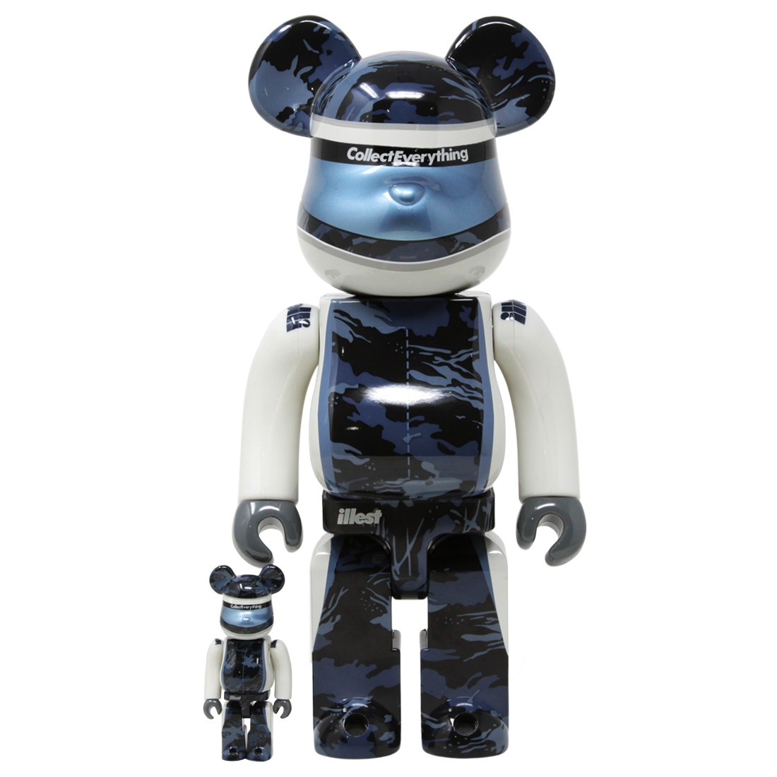 Medicom x Illest 2022 100% 400% Bearbrick Figure Set navy blue