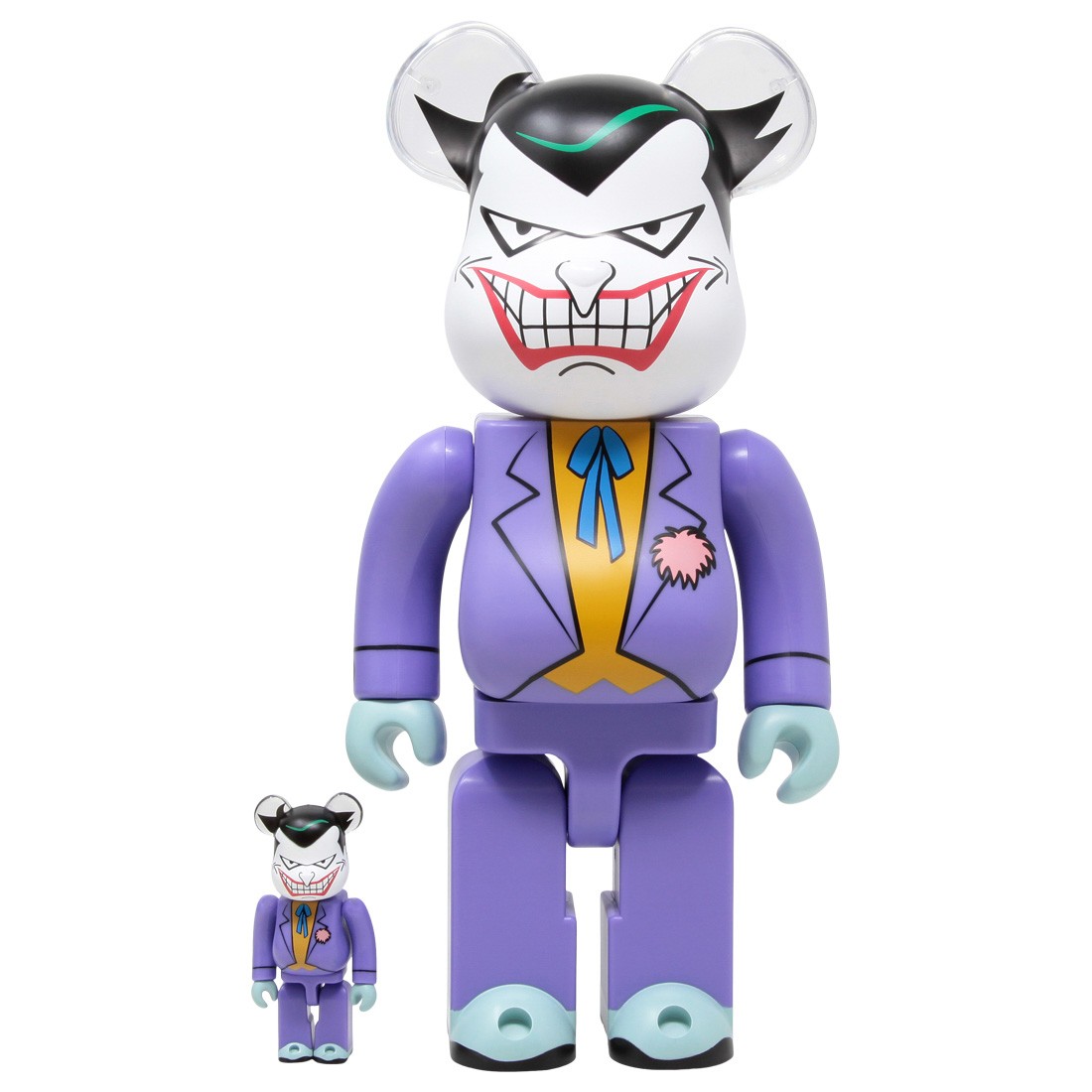 Medicom Joker Batman The Animated Series Version 100% 400% Bearbrick Figure Set (purple)