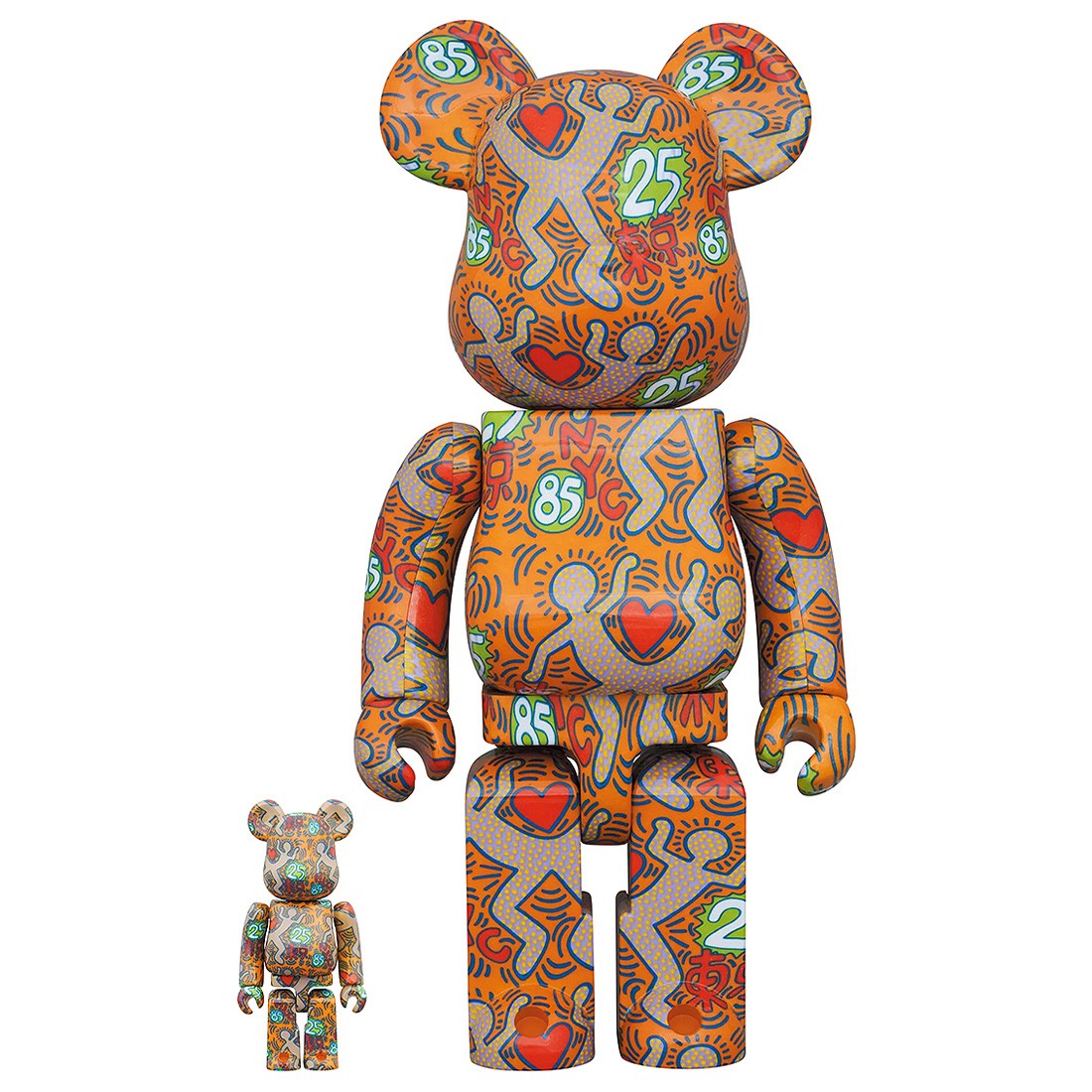 Medicom Bearbrick Keith Haring Special 100% 400% Figure (orange)