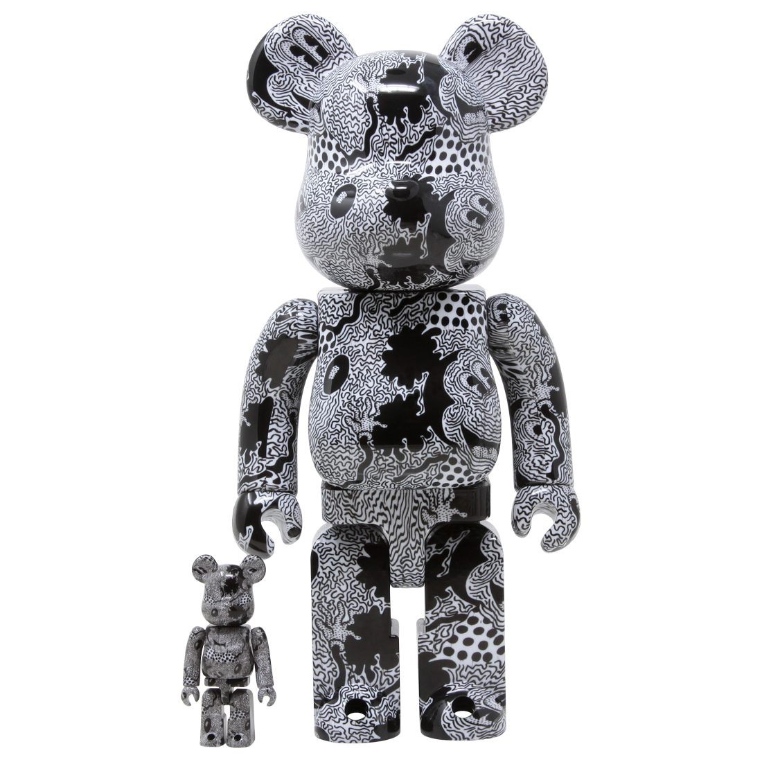 Medicom Keith Haring Disney Mickey Mouse 100% 400% Bearbrick Figure Set (black)