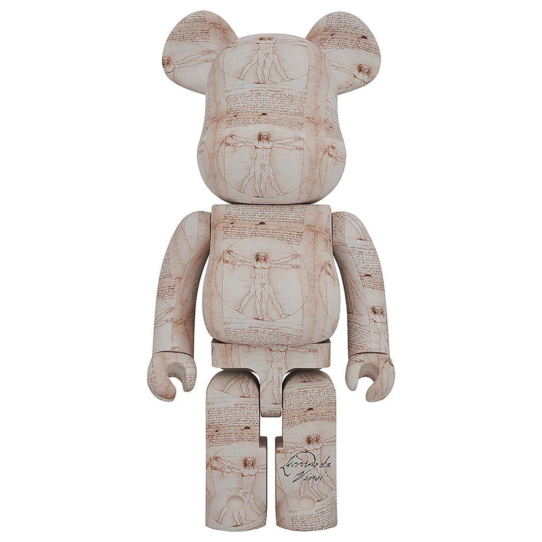 Medicom Bearbrick Leonardo Da Vinci Vitruvian Man 1000% Figure (beige)