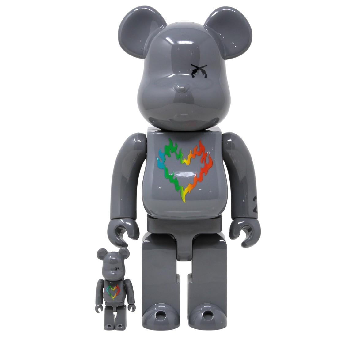 Medicom Roarguns 20th Anniversary 100% 400% Bearbrick Figure Set (gray)