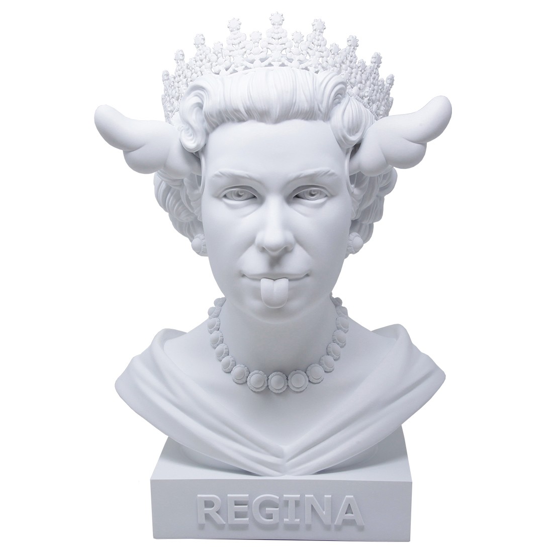 Medicom x SYNC x D*Face Dog Save The Queen Statue (white)