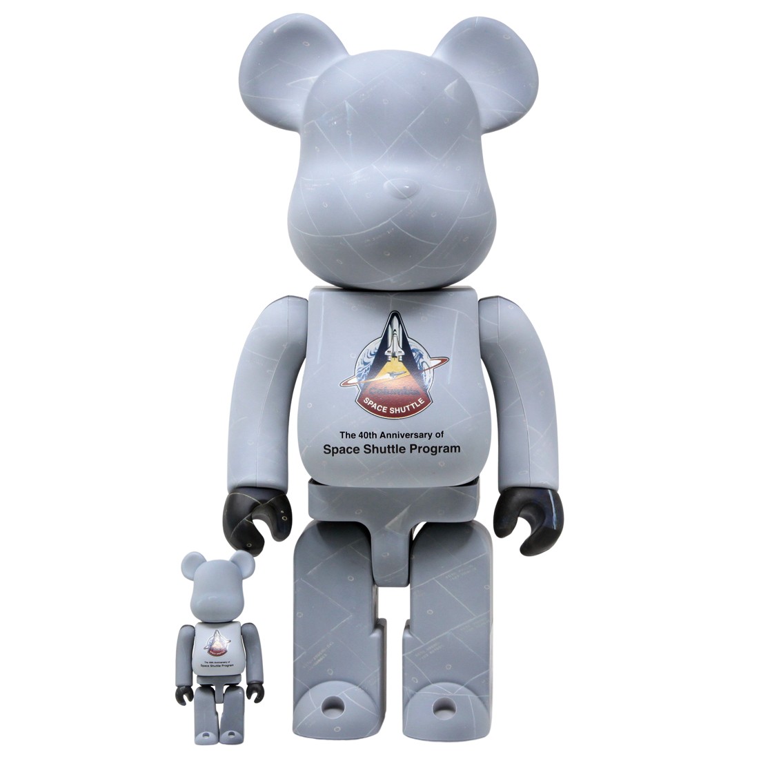 Medicom NASA Space Shuttle 100% 400% Bearbrick Figure Set (white)