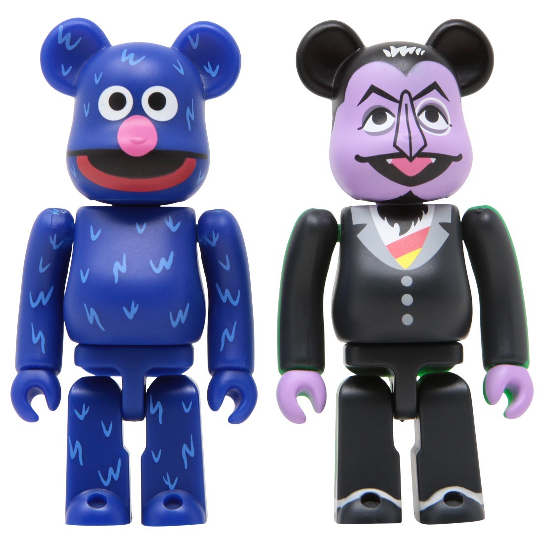 Medicom Sesame Street Count Von Count And Grover 100% 2 Pack Bearbrick Figure Set (black / blue)