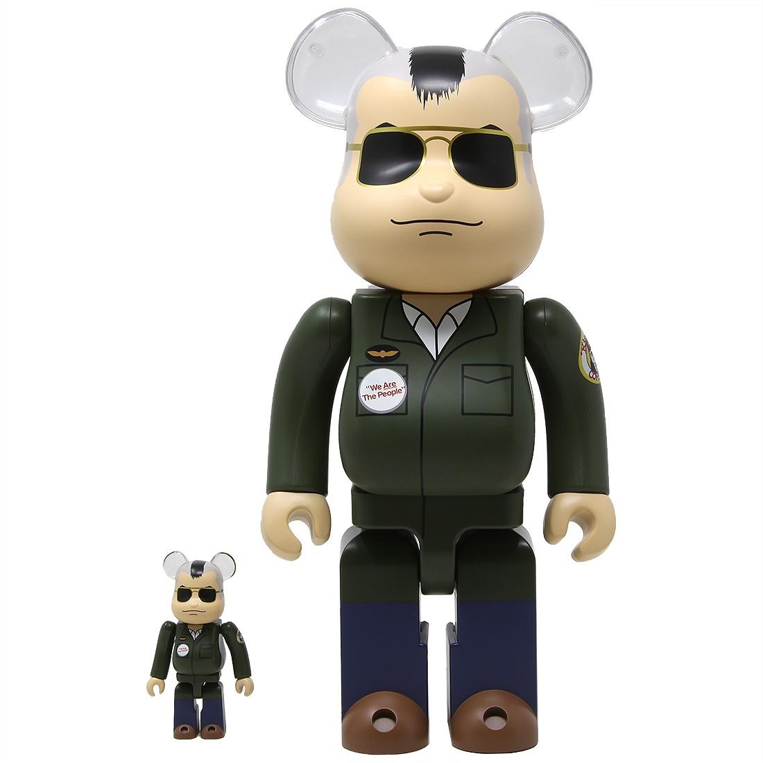 Medicom Taxi Driver Travis Bickle 100% 400% Bearbrick Figure Set (olive)