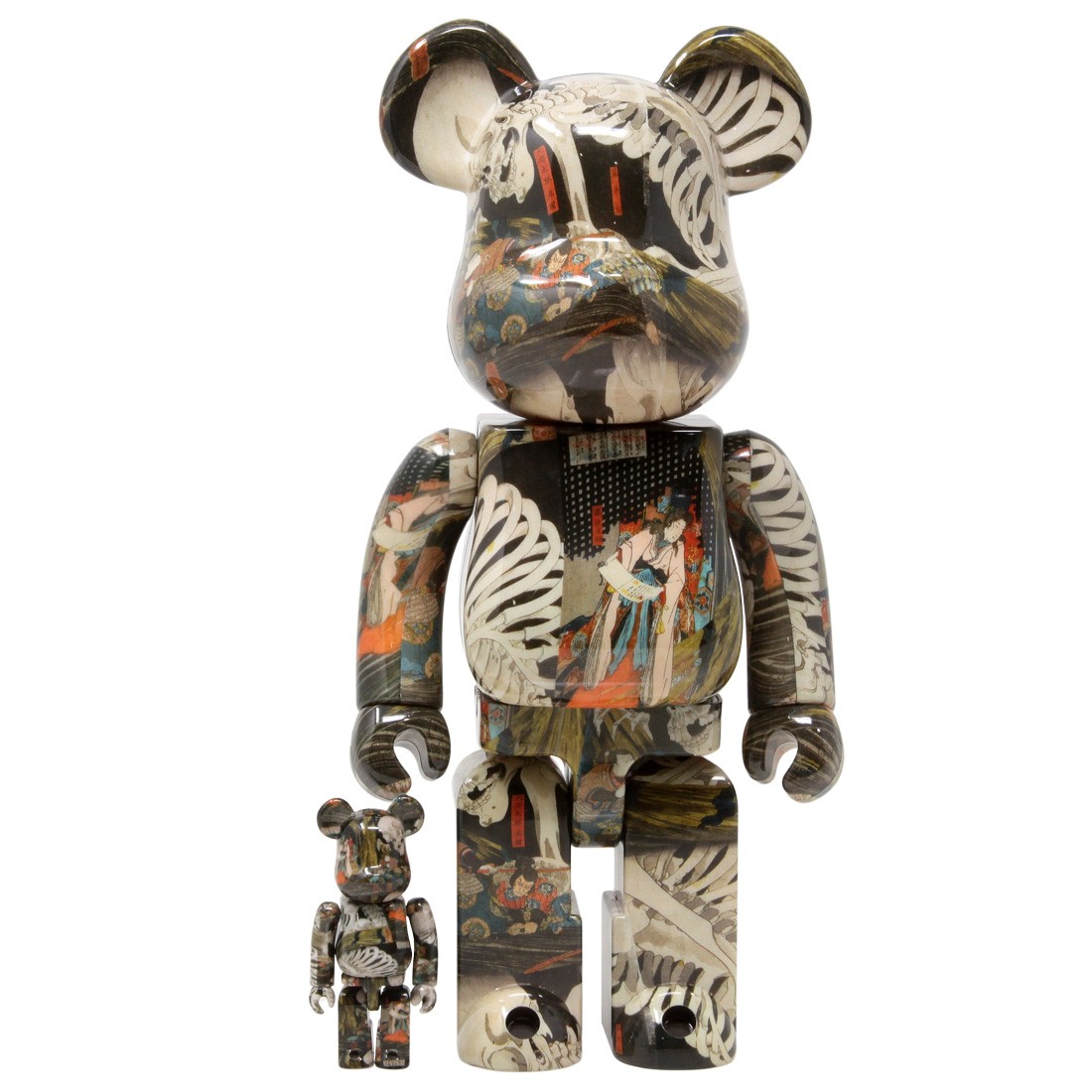 Medicom Utagawa Kuniyoshi The Haunted Old Palace At Soma 100% 400%  Bearbrick Figure Set (multi)