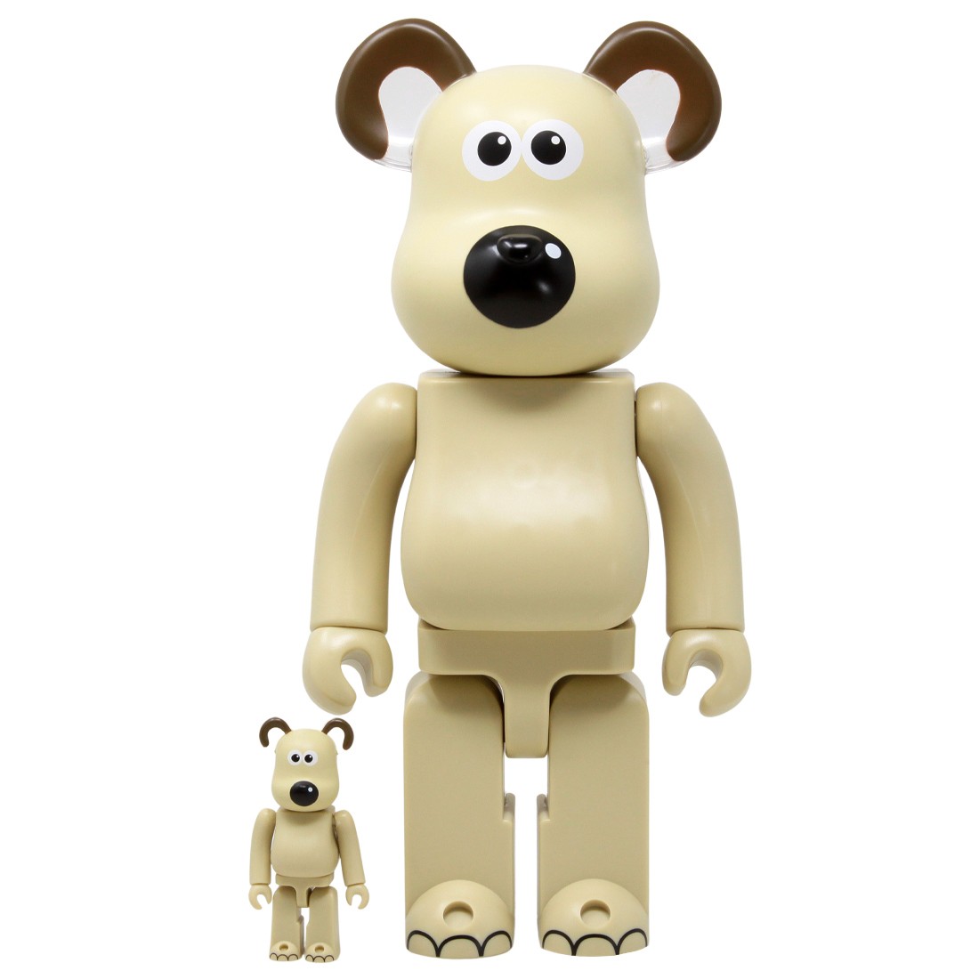 Medicom Wallace And Gromit - Gromit 100% 400% Bearbrick Figure Set (beige)