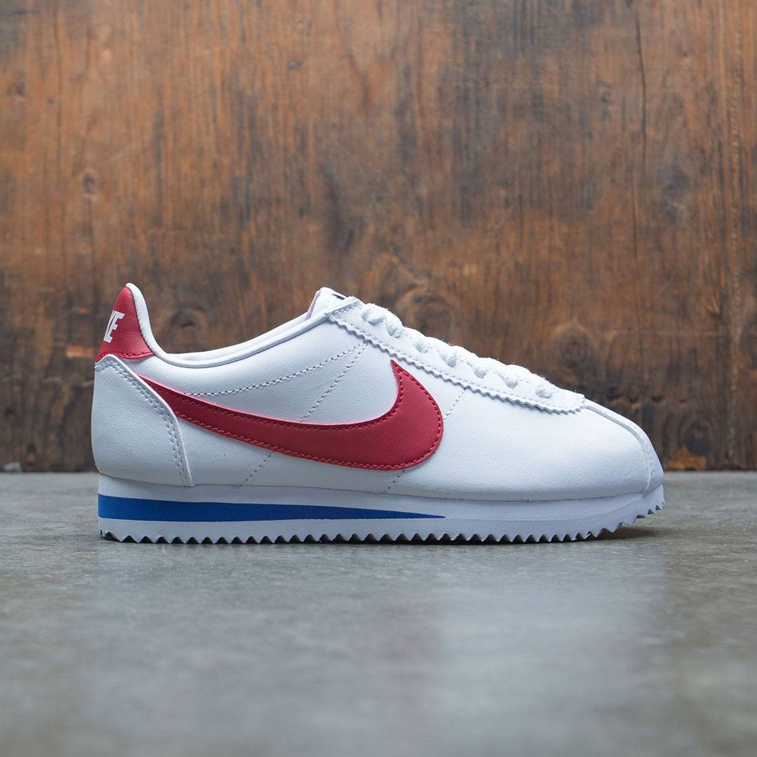 nike women classic cortez leather white varsity red varsity royal