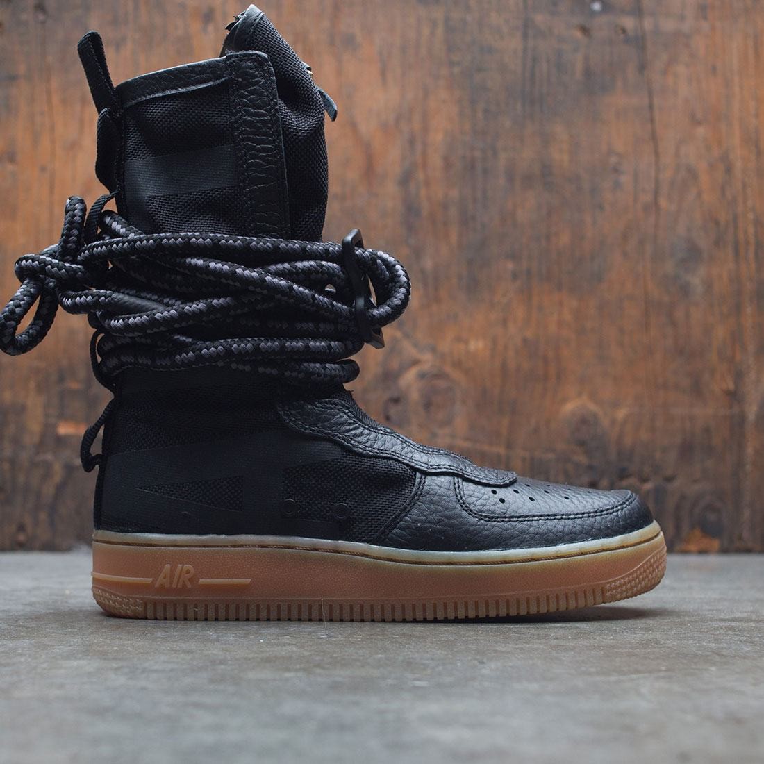 Nike Air Force 1 sneaker boots in triple black - BLACK