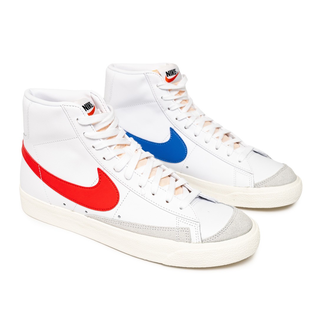 nike men blazer mid '77 vintage white habanero red medium blue sail