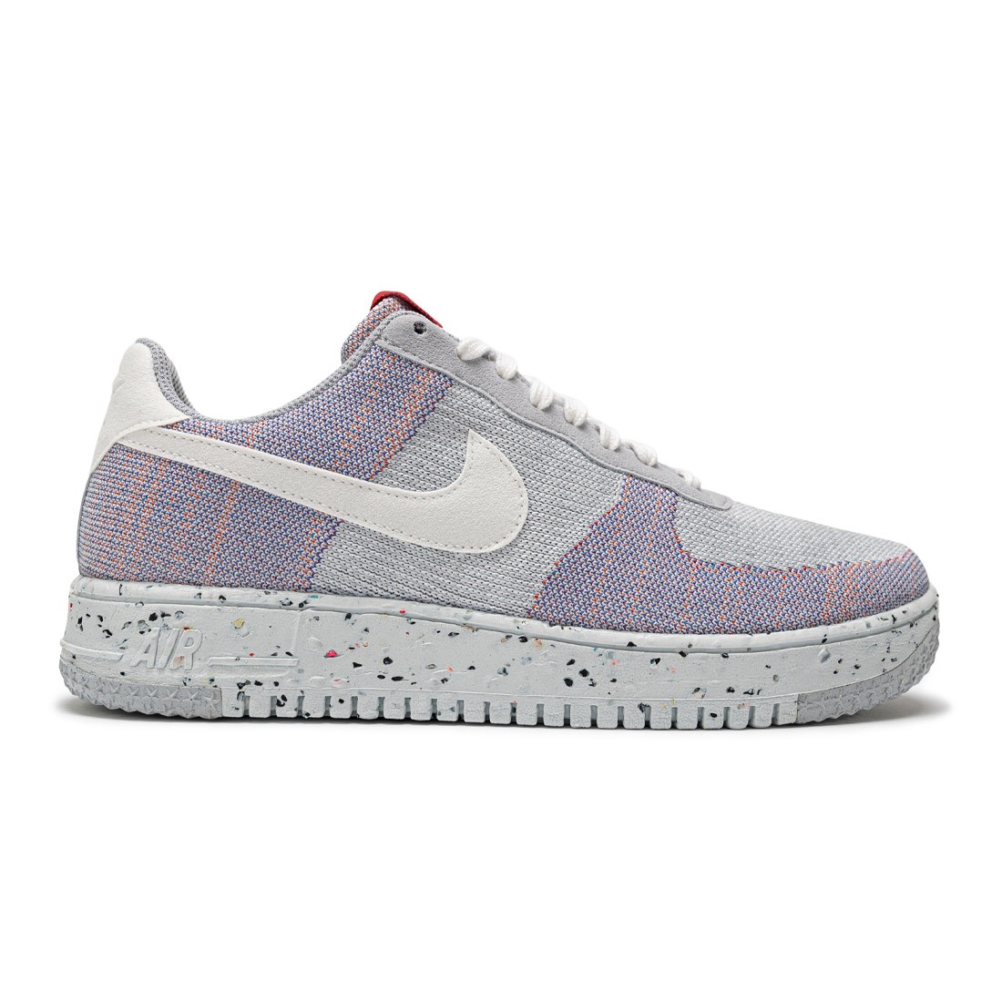 Nike Men Air Force 1 Crater Flyknit (wolf grey / white-pure platinum-gym red)