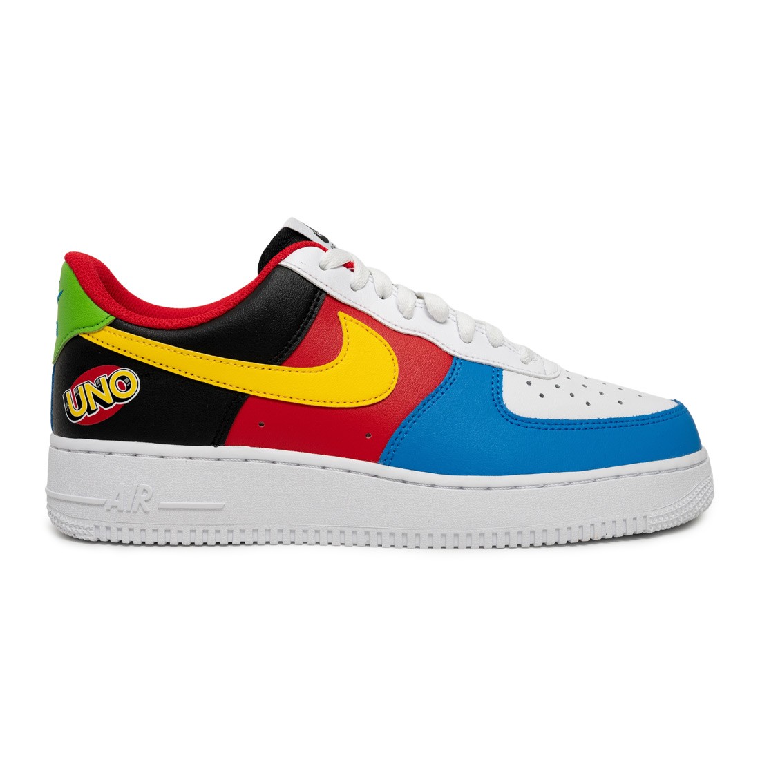 blue yellow red air force ones