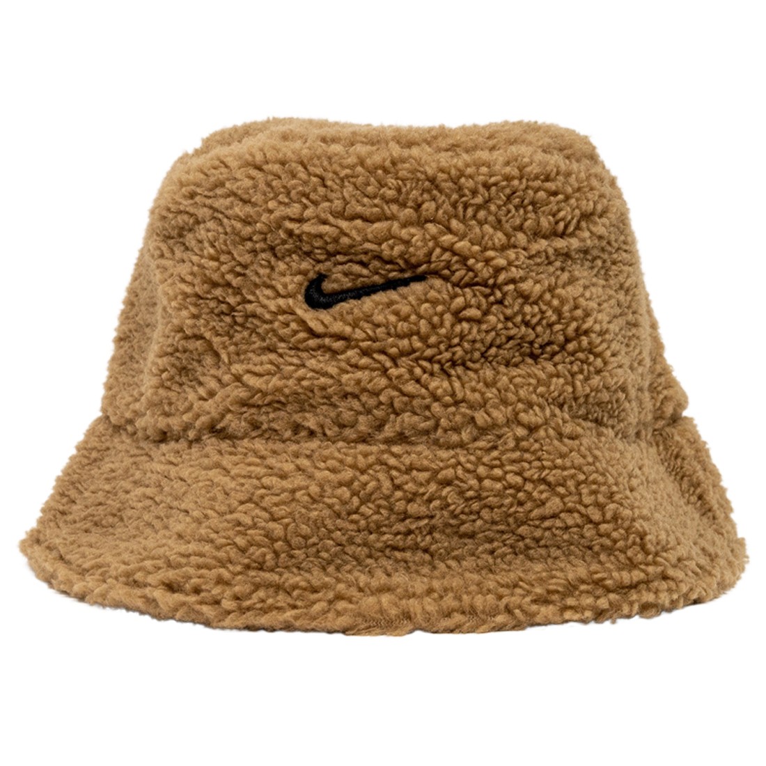 Nike Unisex Sportswear Reversible Sherpa Bucket Hat (dk driftwood / cacao  wow / black)