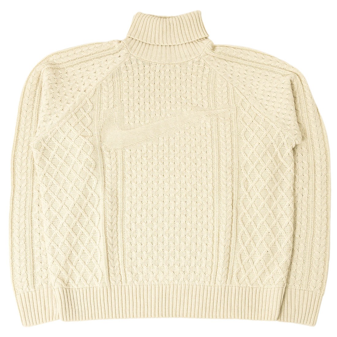 nike One Men Life Cable Knit Turtleneck Sweater (light bone)
