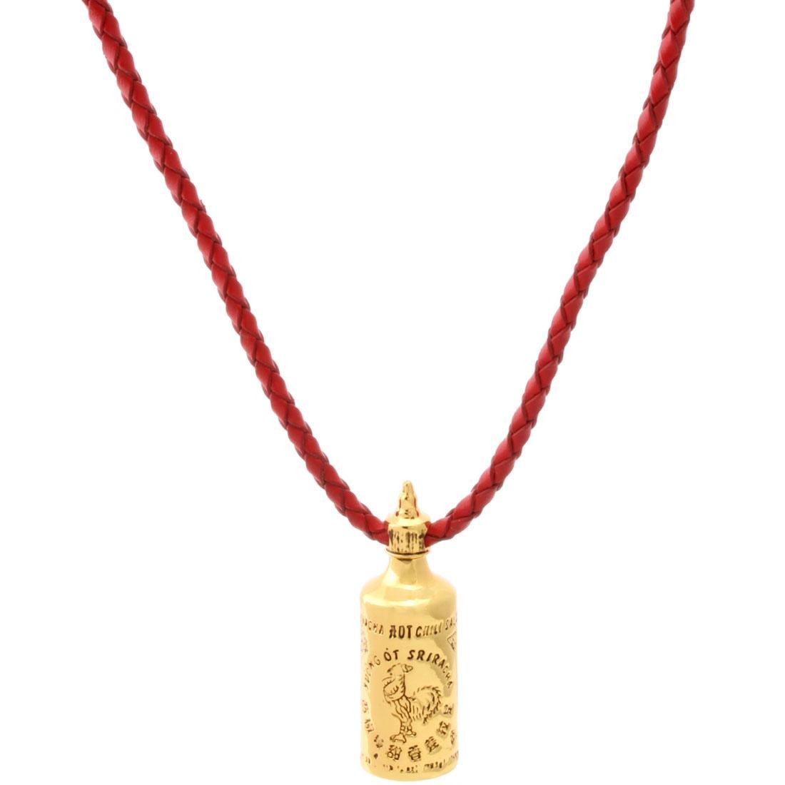 BAIT Sriracha Necklace - Red Leather (gold / red)