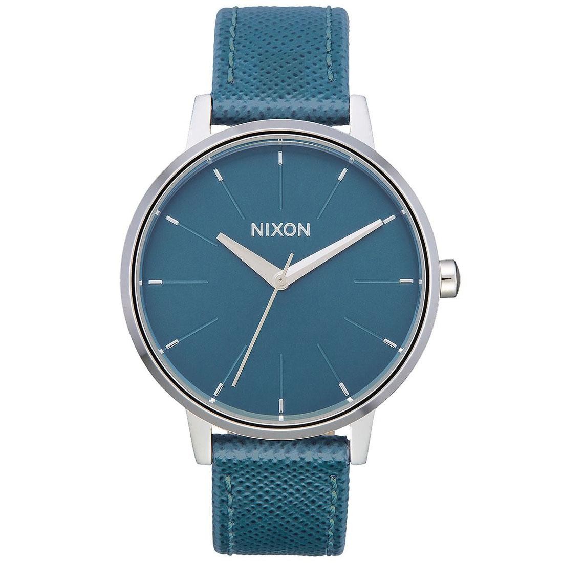 Nixon Kensington Leather Watch (blue / aqua peacock)