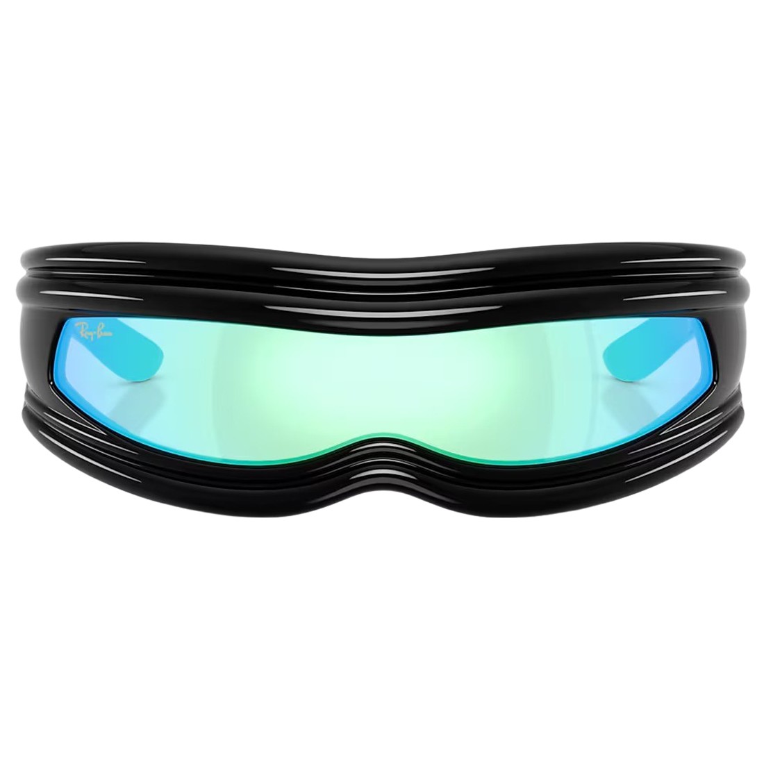 Ray-Ban x A$AP Rocky Ultra Wrap 001 Sunglasses (black / light grey mirror blue)