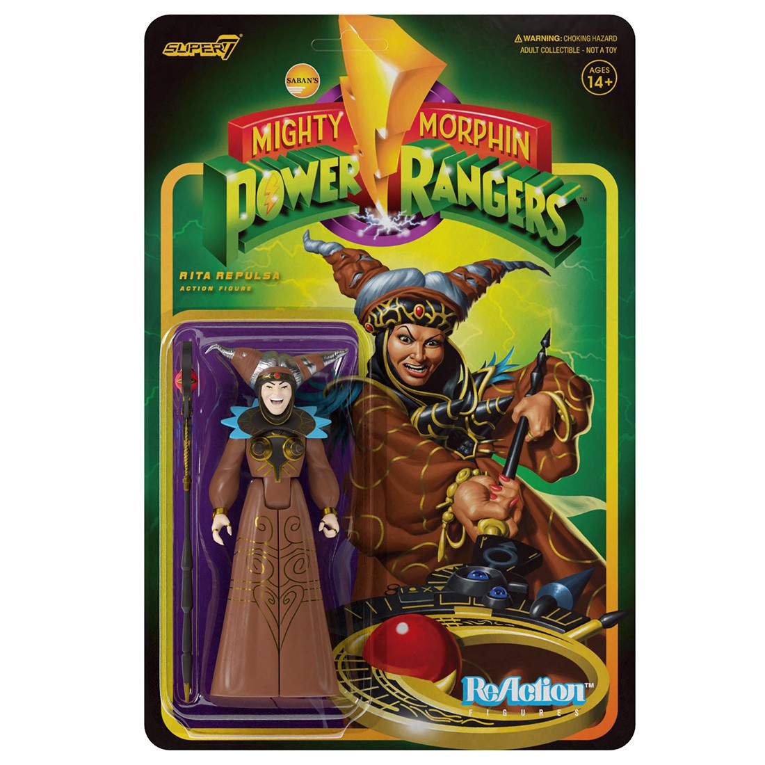 Super7 Mighty Morphin Power Rangers Rita Repulsa Reaction Figure (brown)