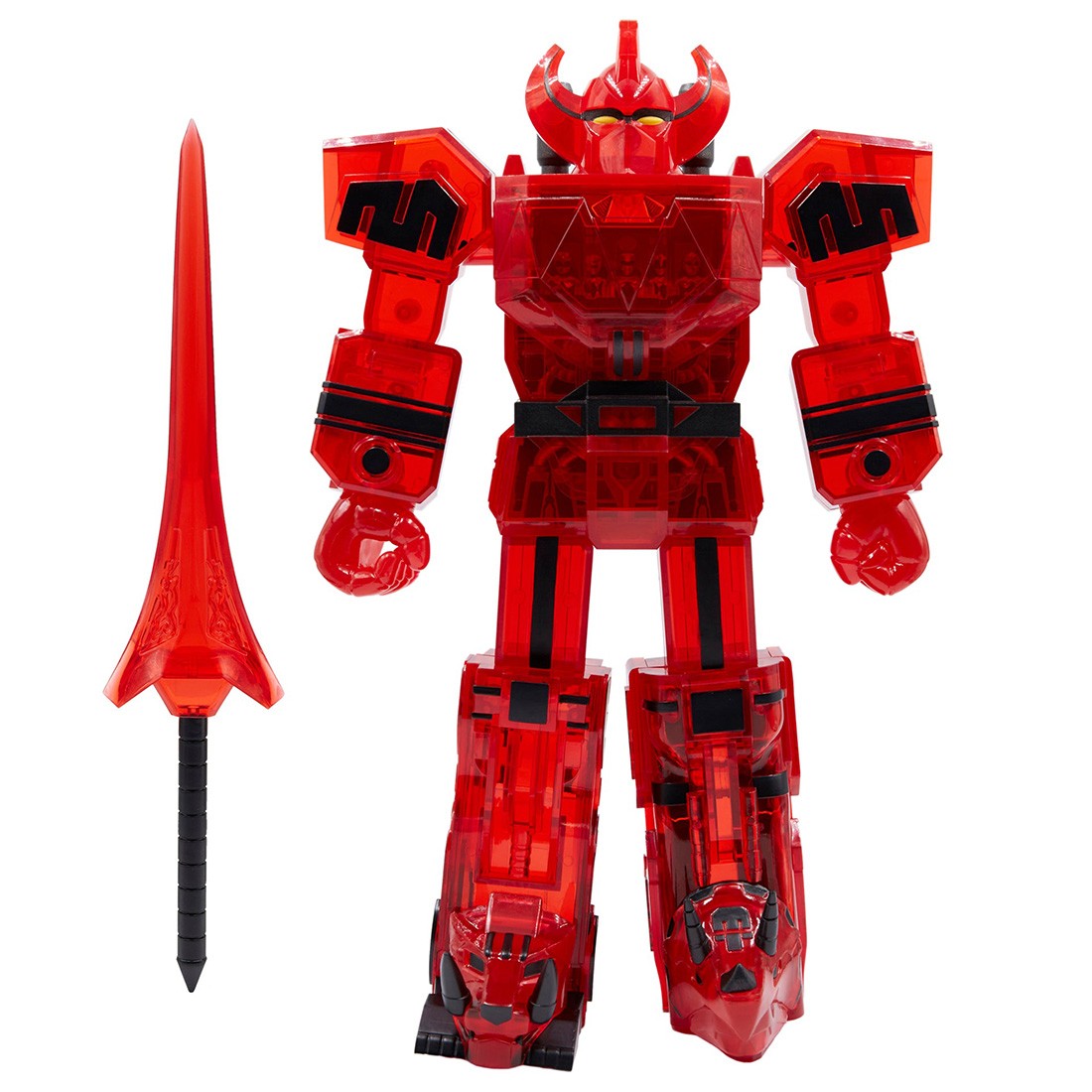 Super7 Mighty Morphin Power Rangers Super Cyborg Megazord Red Clear Figure (red)