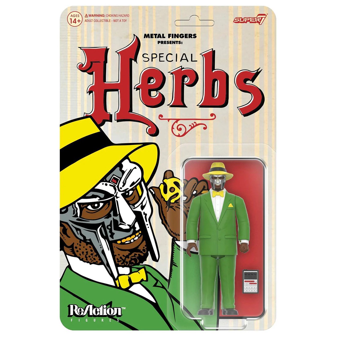 Super 7 Mf Doom Wave 4 ReAction Figures - Special Herbs (green)