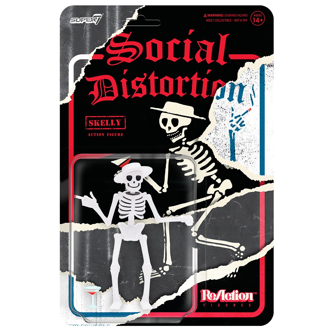 Super7 x Social Distortion Reaction Figure Skelly (black / red)