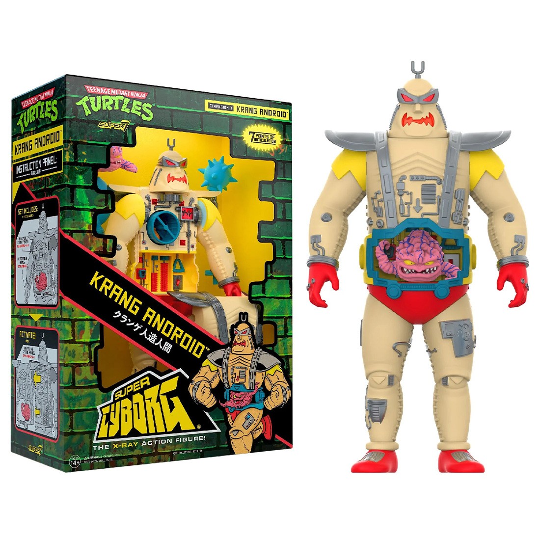 Super7 Teenage Mutant Ninja Turtles Super Cyborg Figure - Krang Android (beige)