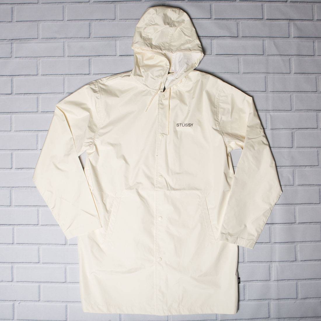 Stussy Men Summer Long Hooded Coaches jacket tee (white)