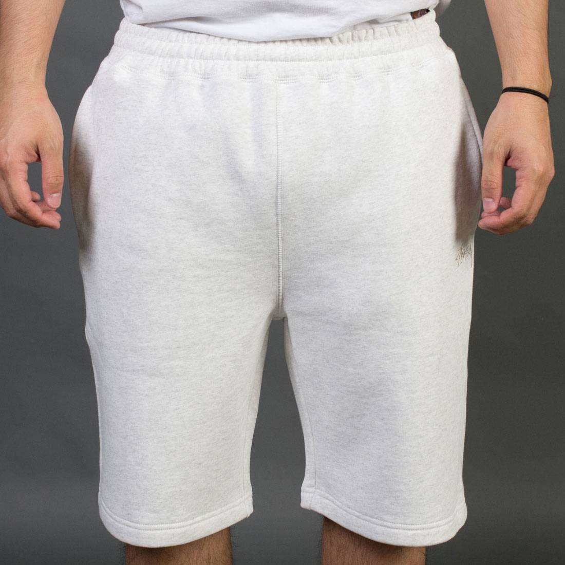 Stussy Men Stock Fleece Shorts white