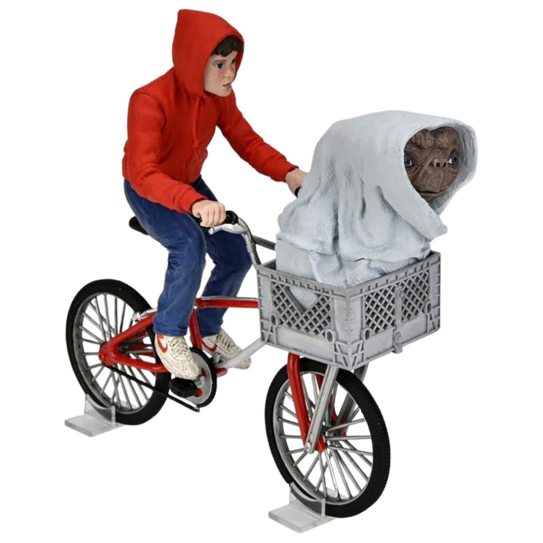 NECA E.T. 40th Anniversary Elliott And E.T. On Bicycle 7 Inch Scale Action Figure (red)