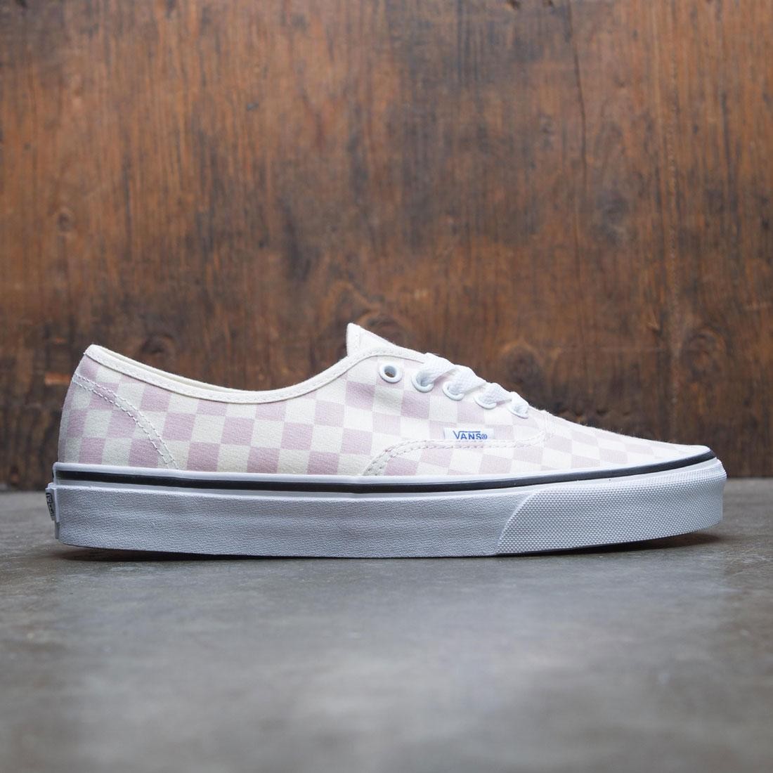 pink and white checkered vans
