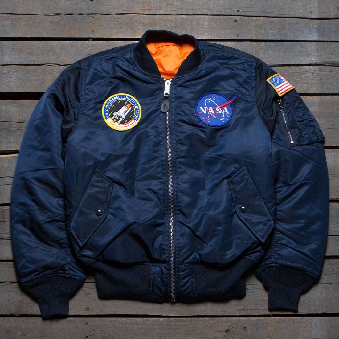 Alpha MA-1 Flight NASA Men replica Jacket Industries blue