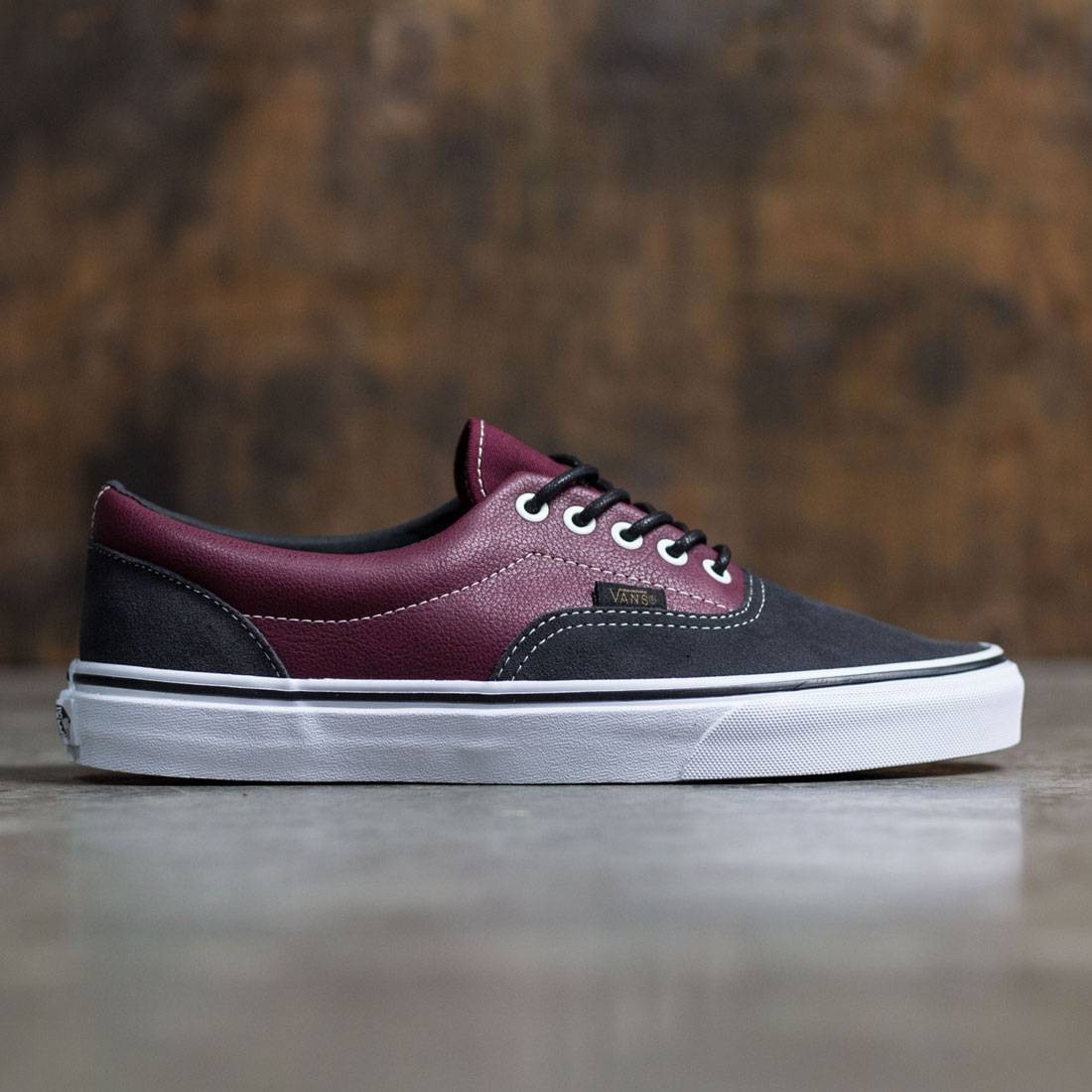 maroon leather vans