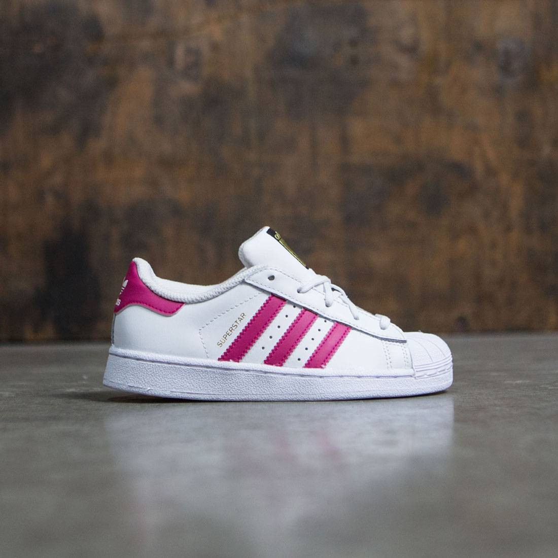 Adidas Little Kids Superstar Foundation white bold pink footwear white