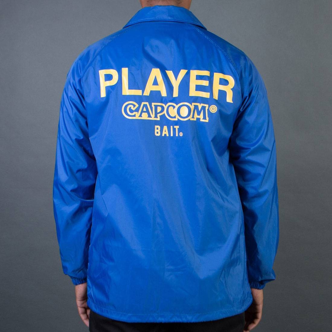 Tricot Turtleneck Sweater Men Capcom Player Jacket (blue / royal)