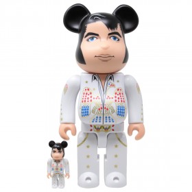Medicom Elvis Presley 100% 400% Bearbrick Figure Set (white)