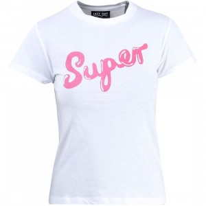 Lazy Oaf Women Super Fitted Tee (white)
