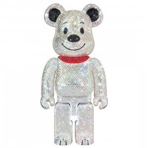 Medicom Lights Style Swarovski Crystal Decorate Snoopy 400% Bearbrick Figure (gray)