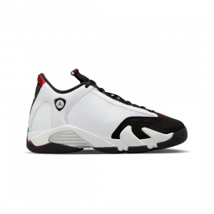 Air Jordan 14 Retro Big Kids (white / varsity red-black-metallic silver)