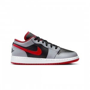 Air Jordan 1 Low Big Kids (black / fire red-cement grey-white)
