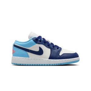 Air Jordan 1 Low Big Kids (sail / blue void-blue chill-hot lava)