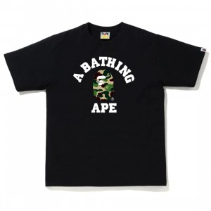 A Bathing Ape Men ABC Camo College Tee (black / green)