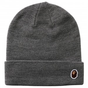 Skate / Snow Ape Head One Point Knit Cap (gray)