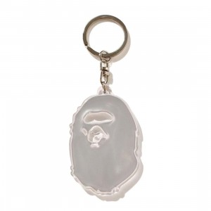 A Bathing Ape Ape Head Reflective Keychain (white)