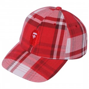 Cheap Cerbe Jordan Outlet x Marvel Bape Check Gift Ape Head Cap (red)
