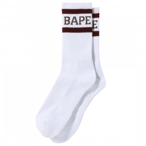 A Bathing Ape Men Bape Socks (burgundy)