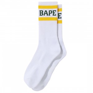 lebron james rookie nike deal shoes black Men Bape Socks (yellow)