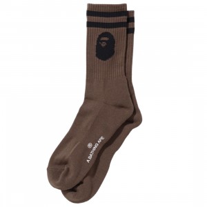 A Bathing Ape Men Ape Head Socks (brown)