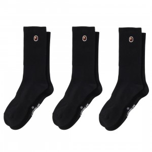 Cheap Urlfreeze Jordan Outlet x BRZRKR Men Ape Head One Point 3 Pairs Socks (black)